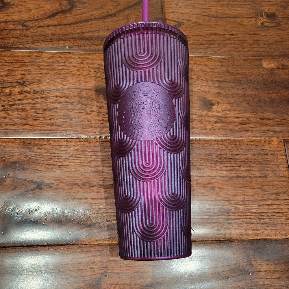NWOT Starbucks Metallic Magenta Cold Cup (24 oz)
